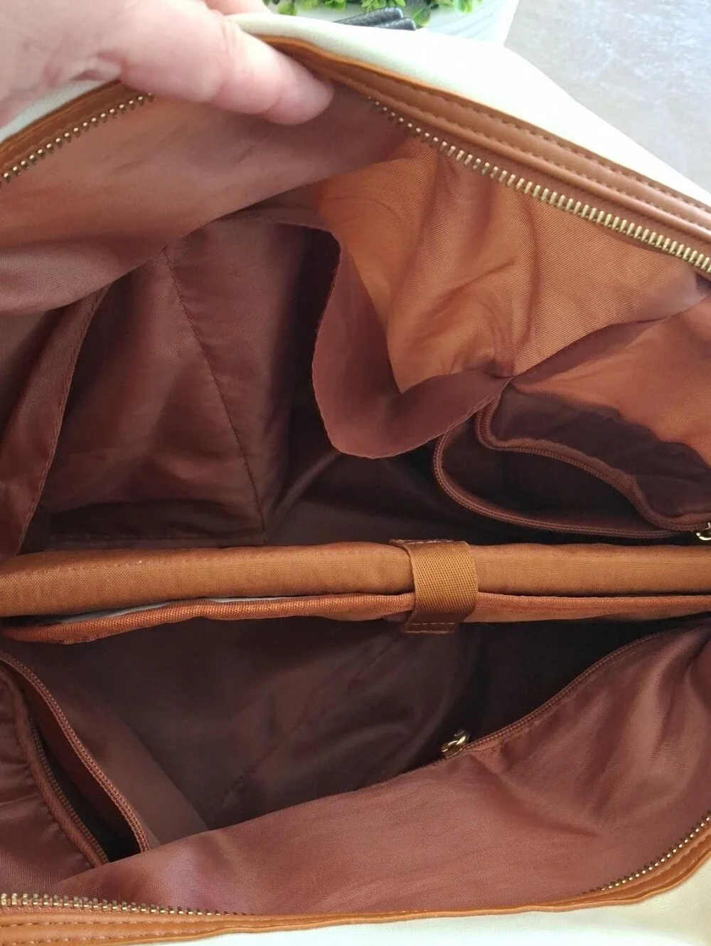 Cream & Black Diaper BAG